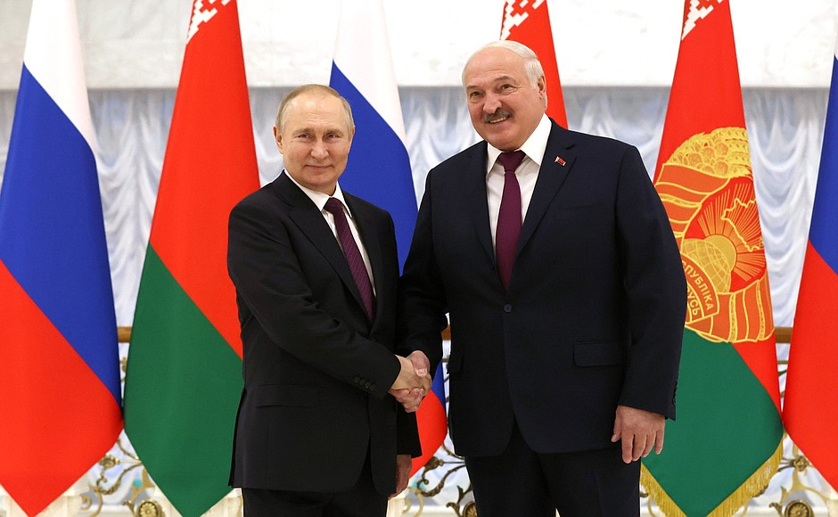 President of Russia, Vladimir Putin, with President of Belarus Alexander Lukashenko.